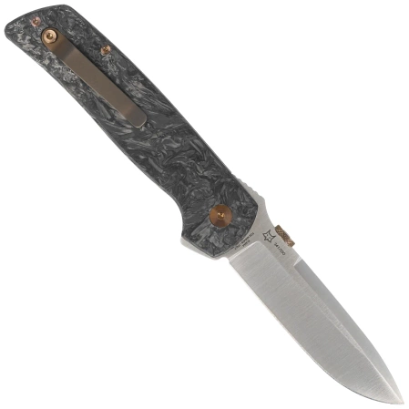 Fox Original Gangster LE No 341/350 Dark Matter Fat Carbon, Satin Elmax by Bob Terzuola Knife (FX-ATC-OG01 CFMC)