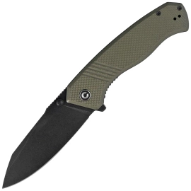 Civivi Placoid OD Green G10 Knife, Black Stonewashed 14C28N (C23079-3)