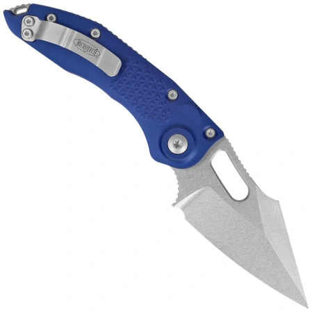 Nóż automatyczny Microtech Stitch-A S/E Navy Tri-Grip Aluminium, Stonewashed by Borka Blades and Tony Marfione (169-10NA)