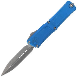 Nóż automatyczny OTF Microtech Combat Troodon Gen III D/E Blue Aluminium, Apocalyptic M390MK by Tony Marfione (1142-10APBL)