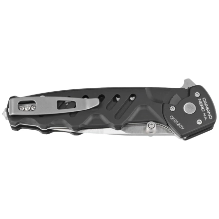 Extrema Ratio Caimano Nero N.A. Black Aluminum Knife, Satin N690 (04.1000.0166/SAT/BLK)