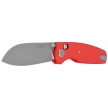 Kubey Breeze Knife Red G10, Stonewashed 14C26N by Caleb Waldman (KU288B)