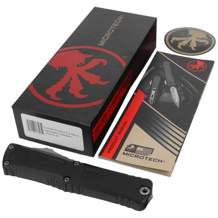 Microtech Combat Troodon Gen III S/E OTF Knife Black Aluminum, Apocalyptic M390MK by Tony Marfione (1143-10AP)