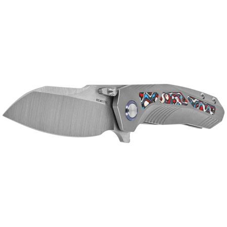 Remette Kestrel Knife Gray Titanium/Multicolored Carbon Fiber, Satin CPM S35VN (RTPO-B)