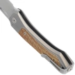 Nóż składany LionSteel Twain Gray Titanium / Natural Canvas Micarta, Satin MagnaCut by Gianni Pauletta (TW GY CVN)
