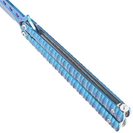 Nóż motylkowy Third Decor Habitat Balisong Blue Titanium Stainles Steel, Blue Titanium (16071A)