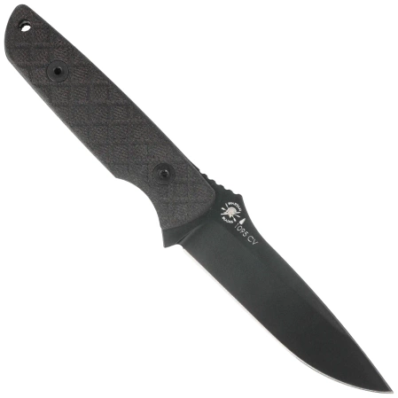 Spartan Blades Alala Knife Black Canvas Micarta, Black 1095 Cro-Van by Curtis Iovito (SBSL004BKBK)