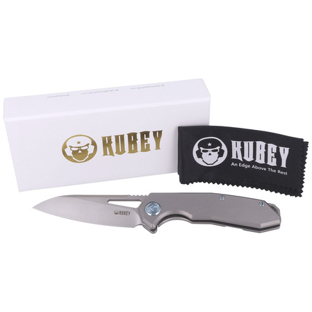 Nóż składany Kubey Vagrant Gray Titanium, Sandblasted CPM S30V by Maksim Tkachuk (KB284A)