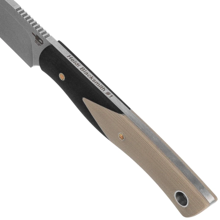 Bestech Heidi Blacksmith #1 Knife Black / Beige G10, Satin D2 by Heidi (BFK01B)