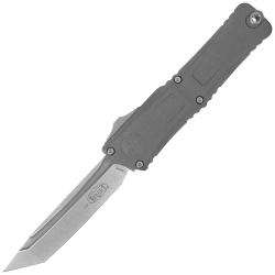 Nóż automatyczny OTF Microtech Combat Troodon Gen III T/E Natural Clear Aluminium, Stonewashed M390MK by Tony Marfione (1144-10NC)