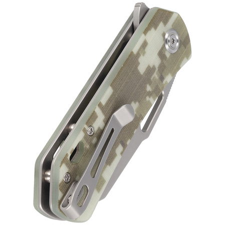 Nóż składany Kubey Knife Duroc Camo G10, Bead Blasted AUS-10 by Colin Maisonpierre (KU332J)