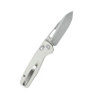 Kubey Bluff Knife White G10, Sandblasted 14C28N by Garet Caronna (KU248G)
