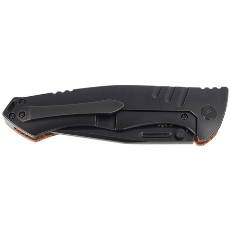 Bestech Keen II Black-Orange G10/Titanium, Black Stonewashed CPM S35VN by Koens Craft knife (BT2301F)