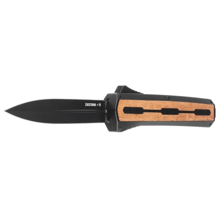 Tekto A7 Zastava S/P Black Aluminum/American Walnut OTF Knife, Black CPM S35VN
