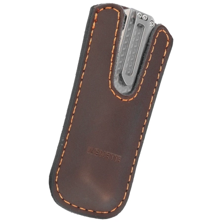 Nóż grawitacyjny Remette RT-Sharp Leopard Titanium, Manual Fine Grinding Pearlescent/Manual Wire Drawing M390 (ZL301A)