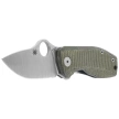 Spyderco SpyNano Flash Batch Knife Green Canvas Micarta/Titanium, Satin M398 (C268MTIP)