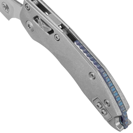 Nóż składany Microtech Marfione Select Stitch Ram-Lok S/E Slab Side Titanium, Ti Blue HW, Double Vapor Blast M390MK by Borka Blades and Tony Marfione (169RL-10MS2)