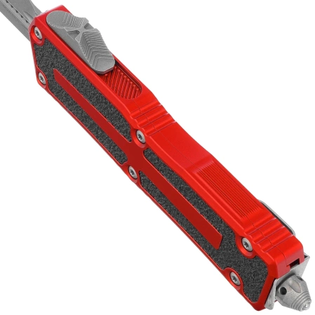 Microtech Scarab II Gen III D/E OTF Knife Red Aluminum, Apocalyptic M390MK by Tony Marfione (1280-10APRD)