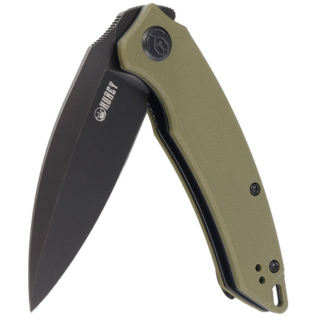 Kubey Knife Leaf Green G10, Black Stonewashed AUS-10 by Tiguass (KU333C)