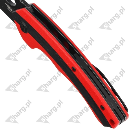 Nóż składany Bestech Skirmish Red / Black G10, Black Stonewashed D2 (BG44D)