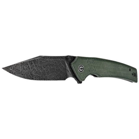 Civivi Knife Tranquil Green Canvas Micarta, Black Hand Rubbed Damascus (C23027-DS1)