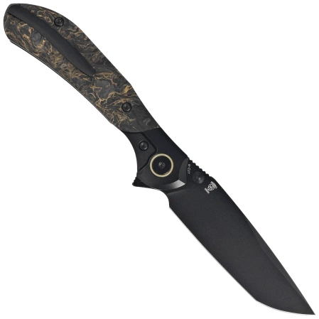 Bestech Constellation Knife Black Titanium/Dark Matter Gold FatCarbon, Black PVD MagnaCut by Munko Knives (BT2501C)