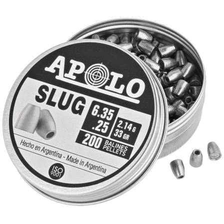 Apolo Slug 33 AirGun Pellets .25/6.35 mm, 200 pcs 2.14g/33.0gr (19303)