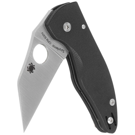 Spyderco MicroJimbo Black G10, Satin CPM S30V Plain by Michael Janich Knife (C264GP)