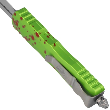 Microtech Dirac D/E OTF Knife Zombie Aluminum, Stonewashed M390 by Tony Marfione (225-10Z)