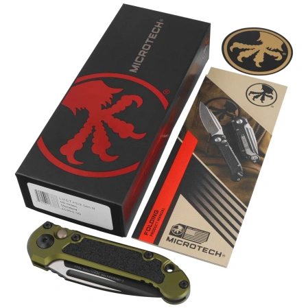 Microtech LUDT Gen III S/E Automatic Knife OD Green Aluminum, Black M390MK by Tony Marfione (1135-1OD)