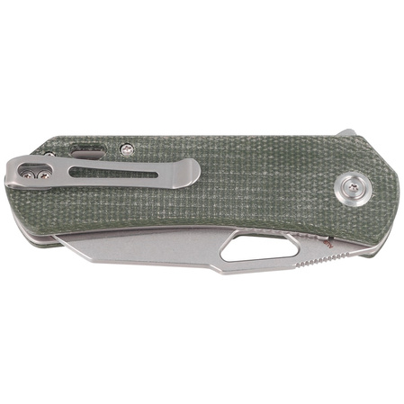 Kubey Knife Duroc Green Micarta, Black Stonewashed AUS-10 by Colin Maisonpierre (KU332L)
