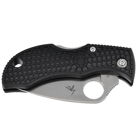 Spyderco Manbug Leaf Black Lightweight FRN, Satin Plain VG-10 by Sal Glesser (MBKLFP)