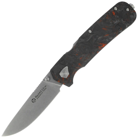 Nóż składany Maserin 630 Pulse Black/Orange FatCarbon, Stonewashed MagnaCut by Igor Bortolussi (630/FCA)