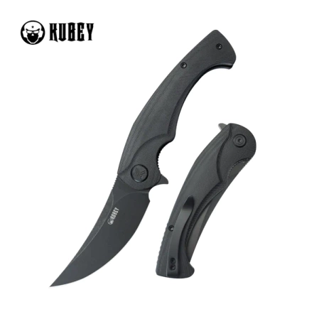 Nóż składany Kubey Scimitar KU173L Black G10, Black Stonewashed 14C28N