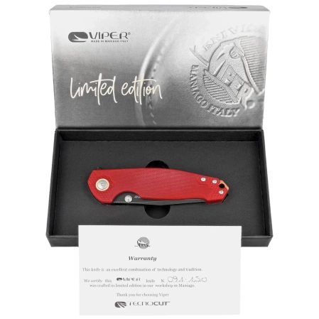 Nóż składany Viper Katla LE No 091/150 Red G10, Dark Stonewashed M390 by Jesper Voxnæs/Jens Ansø (V5984GR3D)
