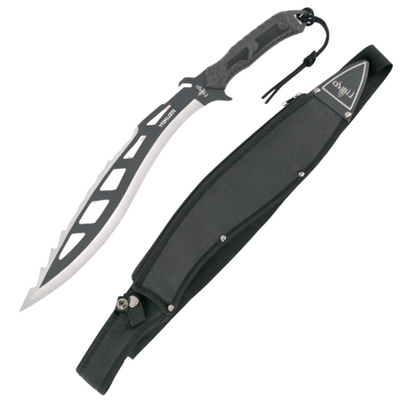 Machete Third Decor Habitat Yakuza Knife Black Rubberized ABS, Satin/Black 420 (H0300N)