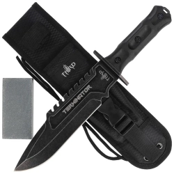 Nóż Third Decor Habitat Terminator Black Rubberized ABS, Stonewashed 420 (H0301)