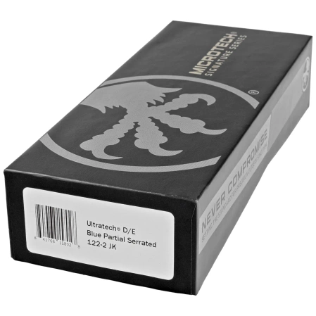 Nóż automatyczny OTF Microtech Ultratech D/E Jedi Knight Signature Tri-Grip Black Aluminium, Blue P/S M390 by Tony Marfione (122-2JK)