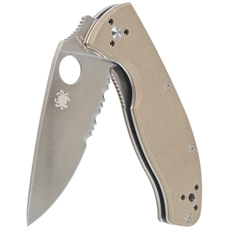 Nóż składany Spyderco Tenacious Brown G10, Satin CPM-M4 Combi by Eric Glesser (C122GBNM4PS)
