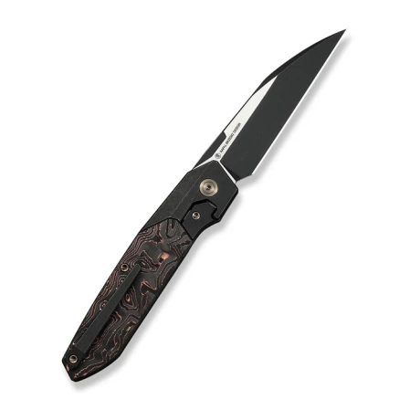 Nóż składany WeKnife Brr15 Black Titanium/Copper Foil Carbon Fiber, Black Stonewashed/Satin M390 by Rafal Brzeski (WE24007-1)