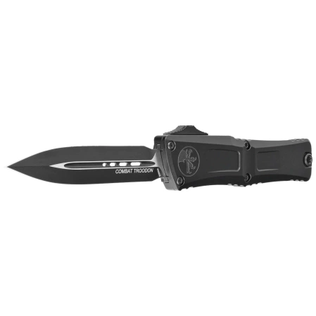 Microtech Combat Troodon Gen III D/E OTF Knife Black Aluminum, Tactical M390MK by Tony Marfione (1142-1T)