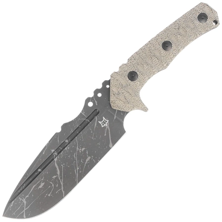 Fox URO Knife OD Green Canvas Micarta, Acid Washed Niolox by Wander Tactical (FX-623 ODA)