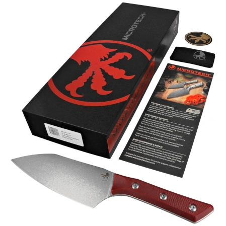 Microtech Santoku 6'' Kitchen Knife Merlot G10, Stonewashed MK390 (3200-10MR)