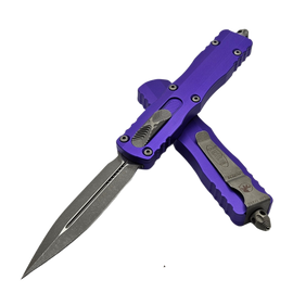 Microtech Dirac Delta D/E OTF Knife Purple Aluminum, Apocalyptic by Tony Marfione (227-10APPU)