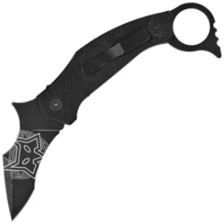 Nóż składany karambit FOX Moa Black G10, Black Stonewashed N690Co by Jared Wihongi (FX-653)