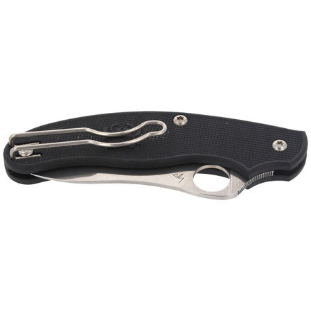 Spyderco UK Penknife Drop Point Knife Black FRN, Satin CTS BD1N by Sal Glesser (C94PBK3)