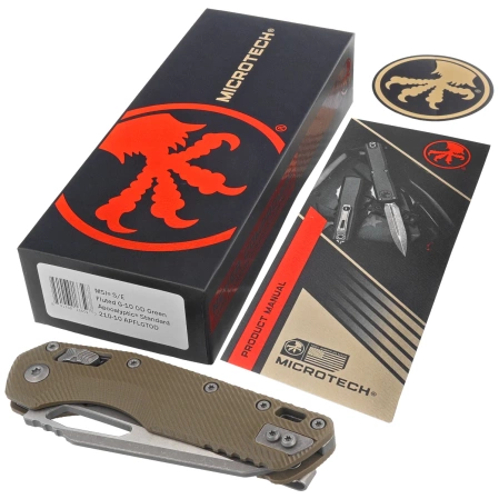 Nóż składany Microtech MSI S/E OD Green Fluted G10, Apocalyptic M390MK by Tony Marfione (210-10APFLGTOD)