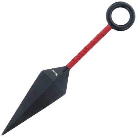 Martinez Albainox Training Knife Maroon Cord, Black Zamak (32678)
