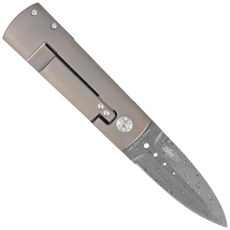 Maserin Daga Black/Gold FatCarbon, Damascus Small Roses by Attilio Morotti Knife (372/DG)