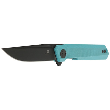 Bestechman Knife Mini Dundee Tiffany Blue G10, Grey DLC D2 by Ostap Hel (BMK03E)
